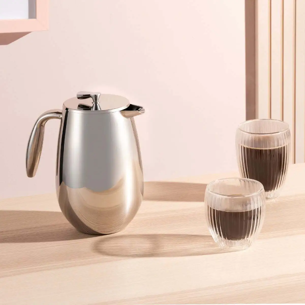 Columbia double-wall French press 1 l, steel