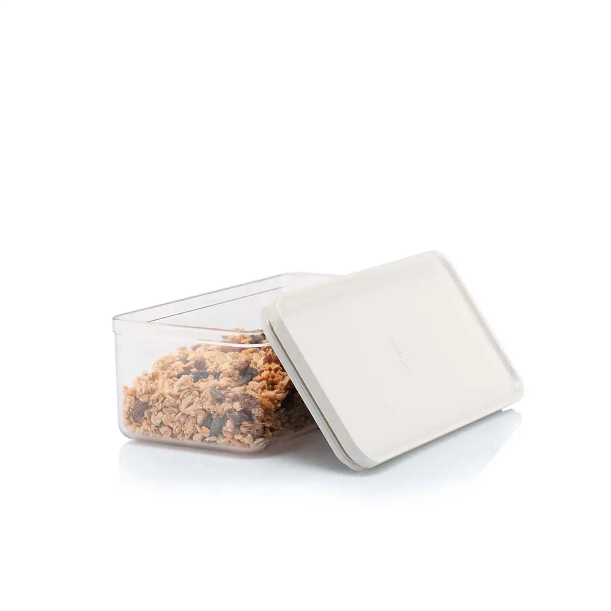 Canteen storage jars, off-white lids, set of 6