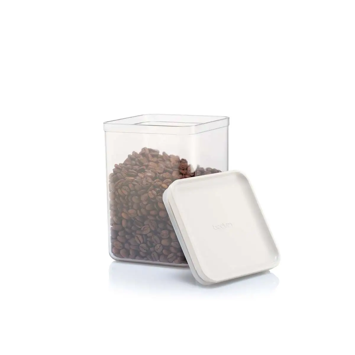Canteen storage jars, off-white lids, set of 6