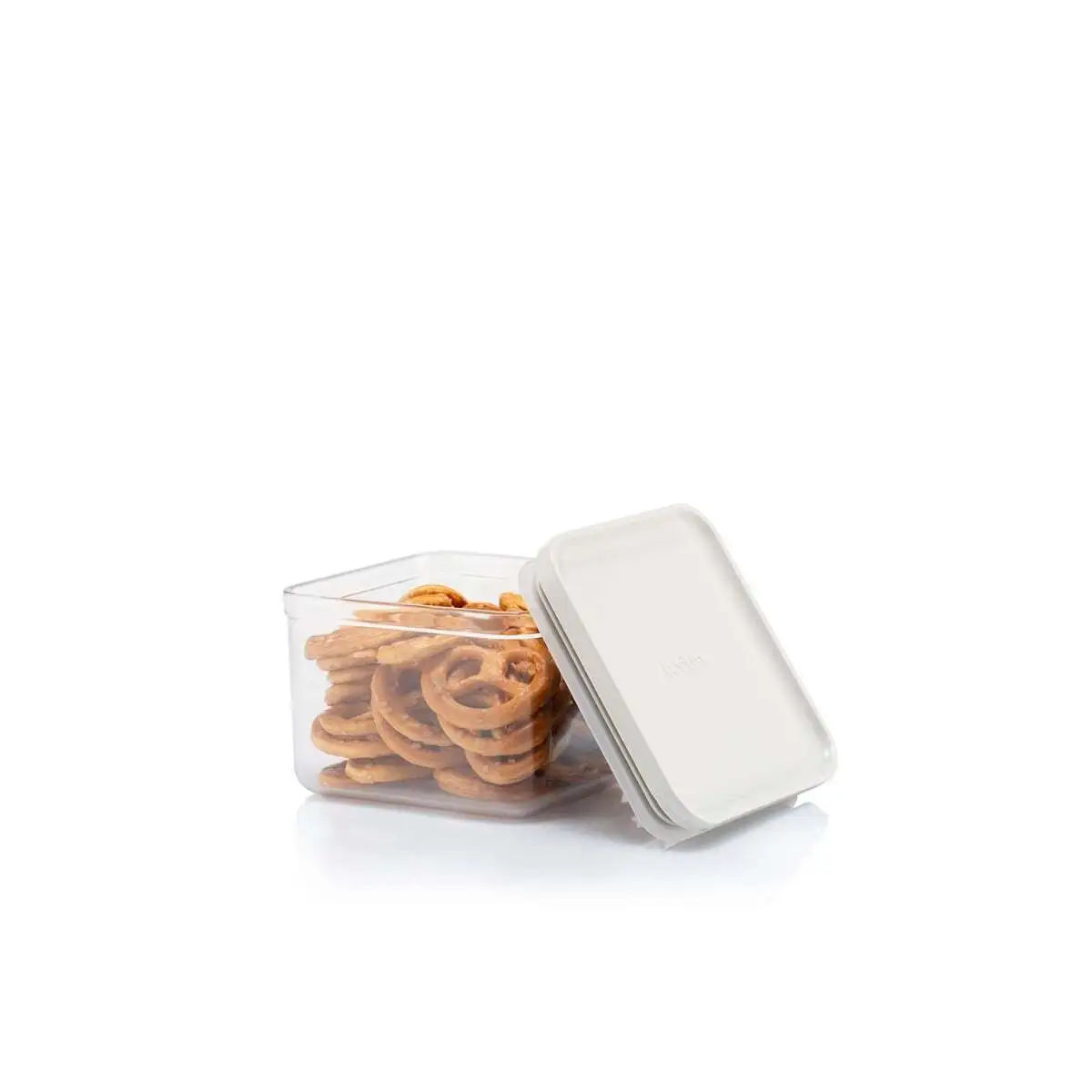 Canteen storage jars, off-white lids, set of 6