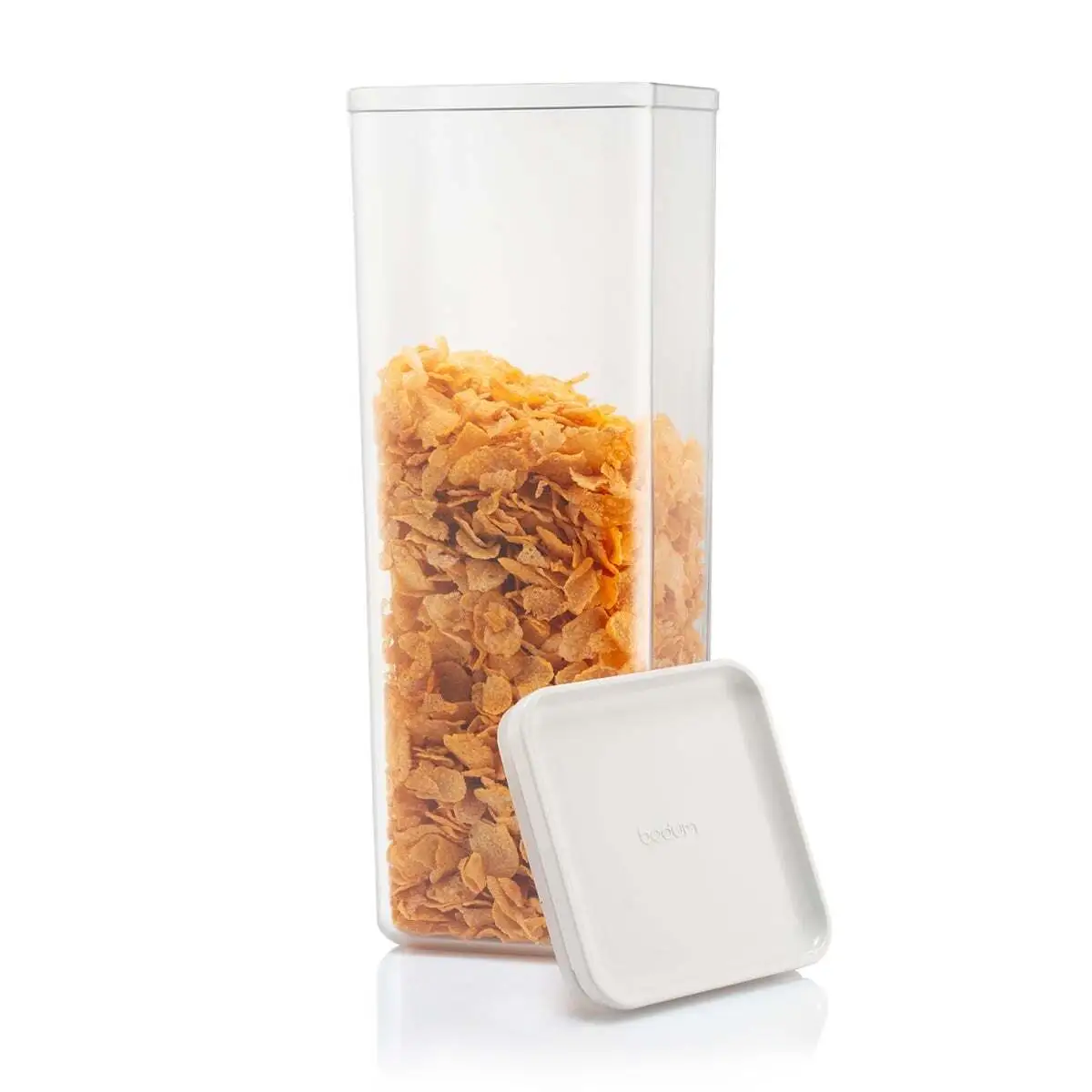 Canteen storage jars, off-white lids, set of 6
