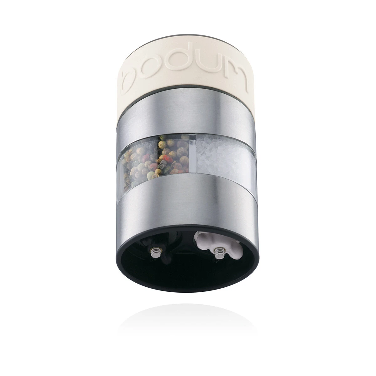 Twin salt and pepper grinder, off-white