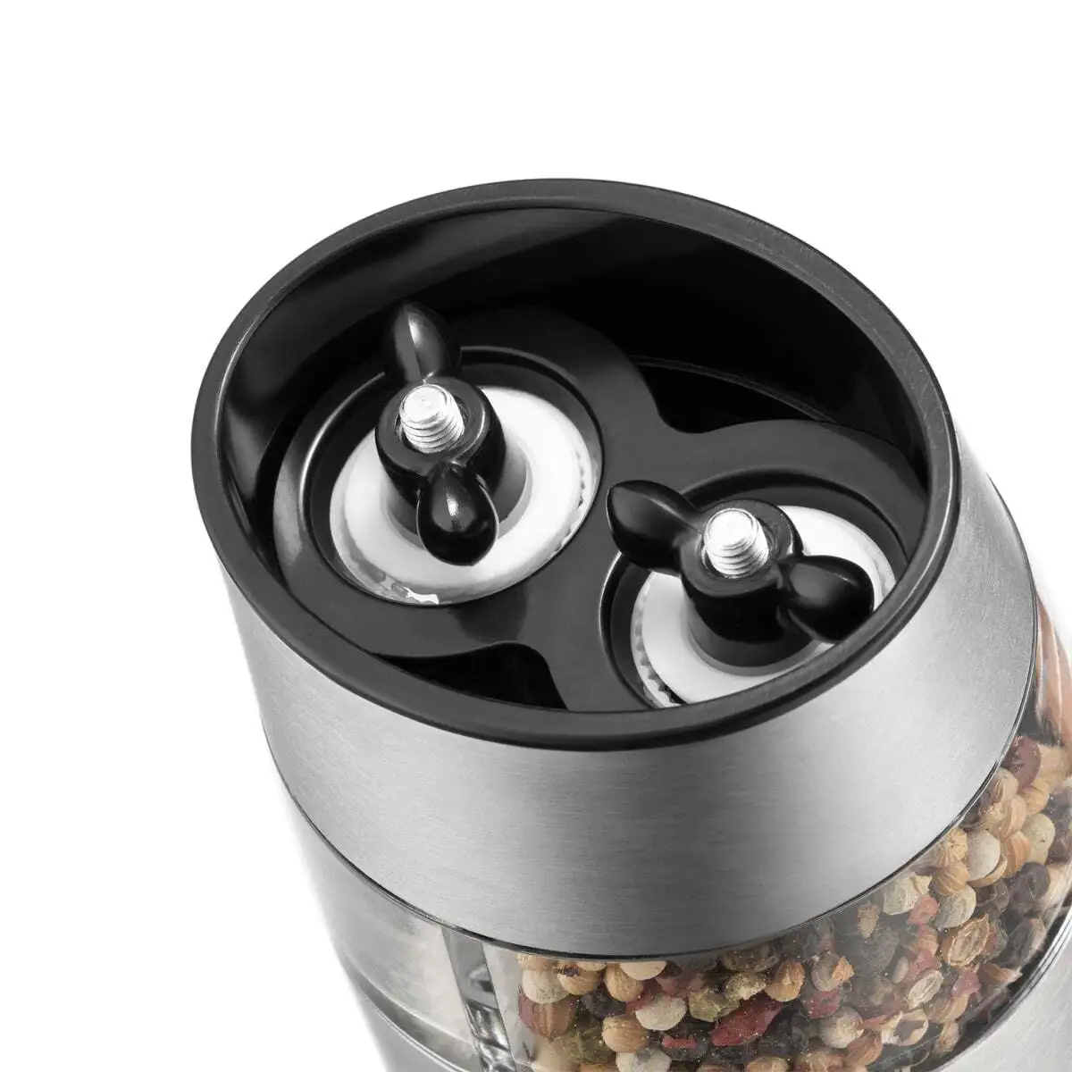 Twin salt and pepper grinder, off-white